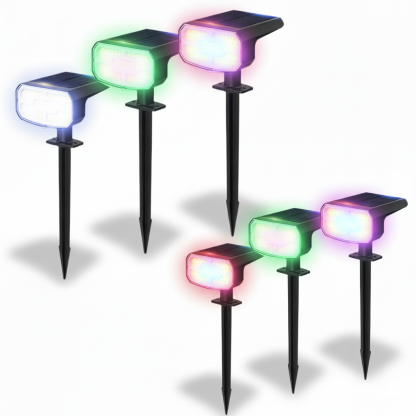 Solar Spot RGB Lights Outdoor Waterproof 4 Pack