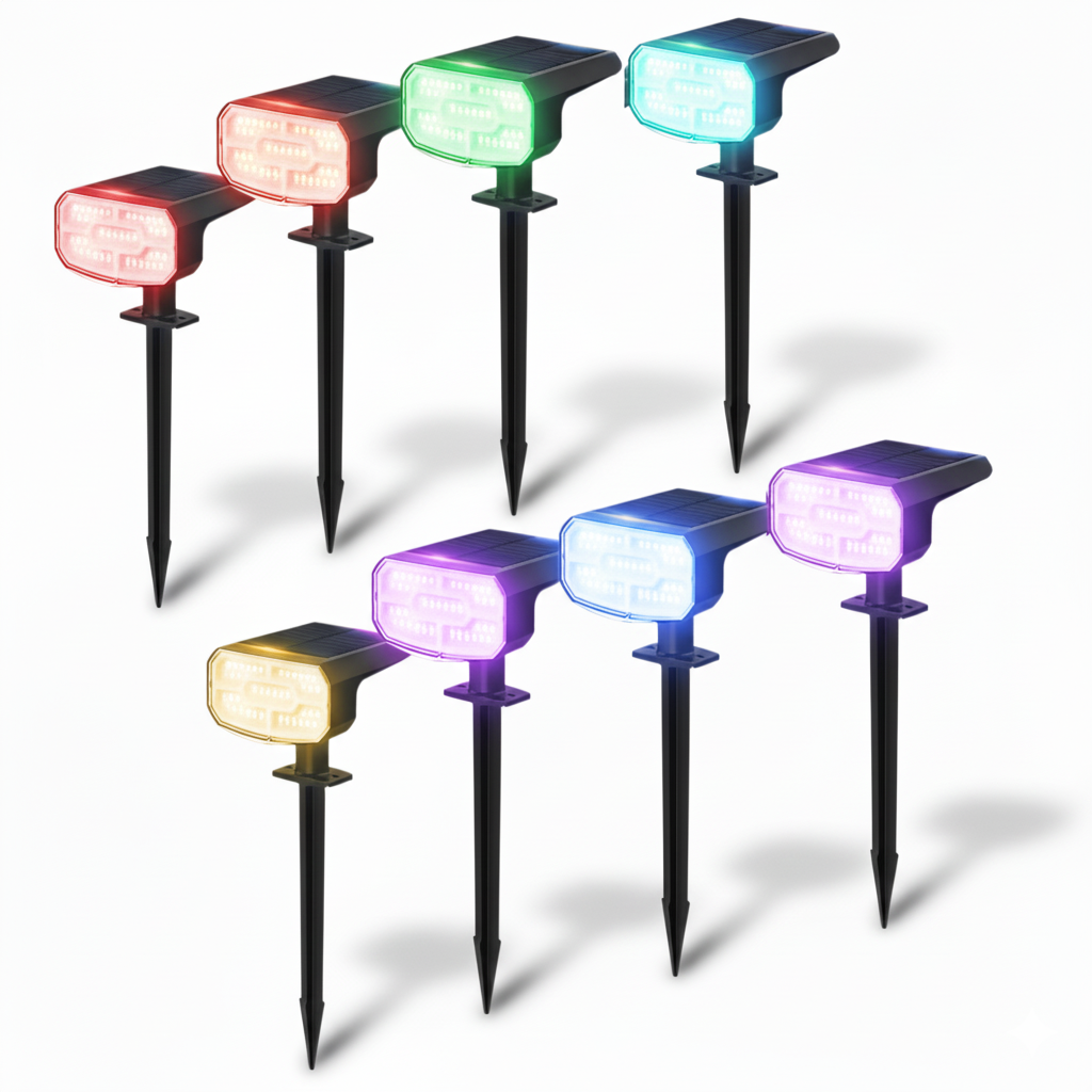 Solar Spot RGB Lights Outdoor Waterproof 4 Pack