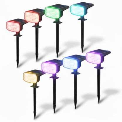 Solar Spot RGB Lights Outdoor Waterproof 4 Pack