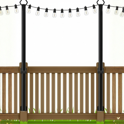 Outdoor Light Poles with Fence Brackets