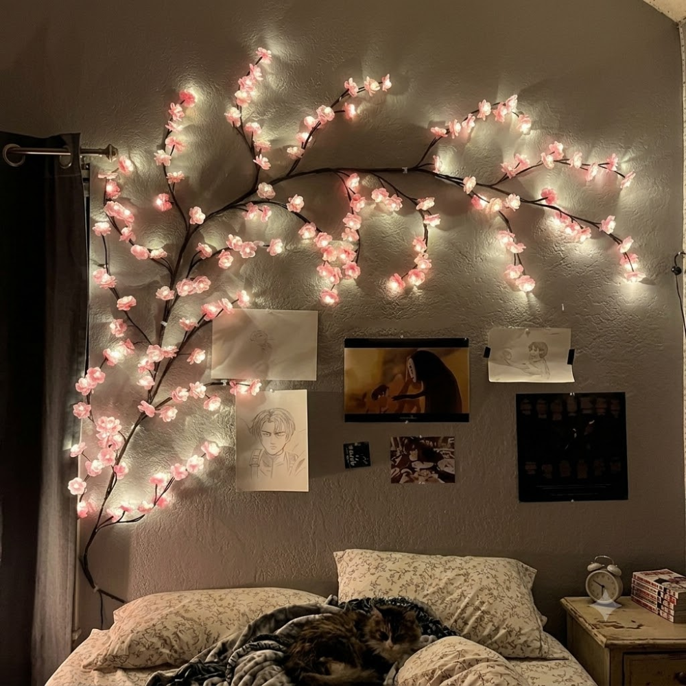 Pack Of 1 USB Powered Cherry Blossom LED Branch Light 8 Flashing Modes