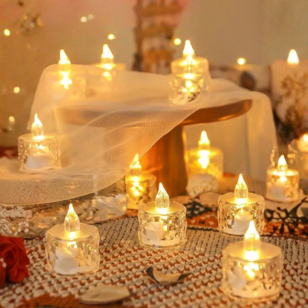 Battery Operated Flameless LED Tea Lights For Party Decor