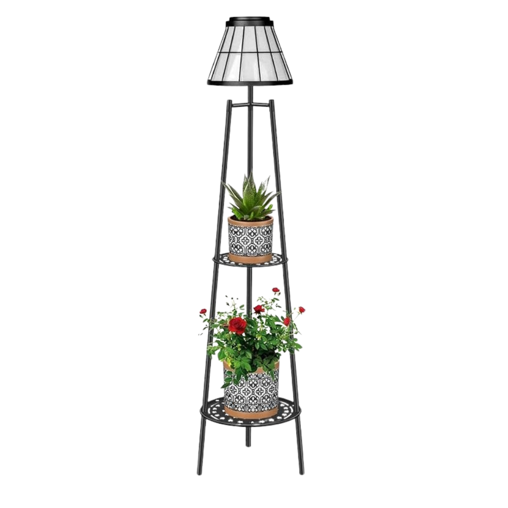 Pack Of 2 Solar Floor Lamp And Street Lights With Metal Tripod