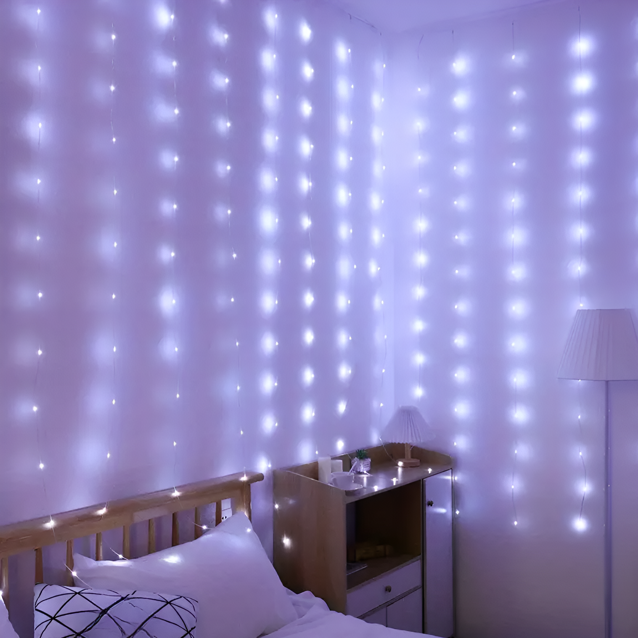 Battery Powered Curtain Leather Wire LED Light