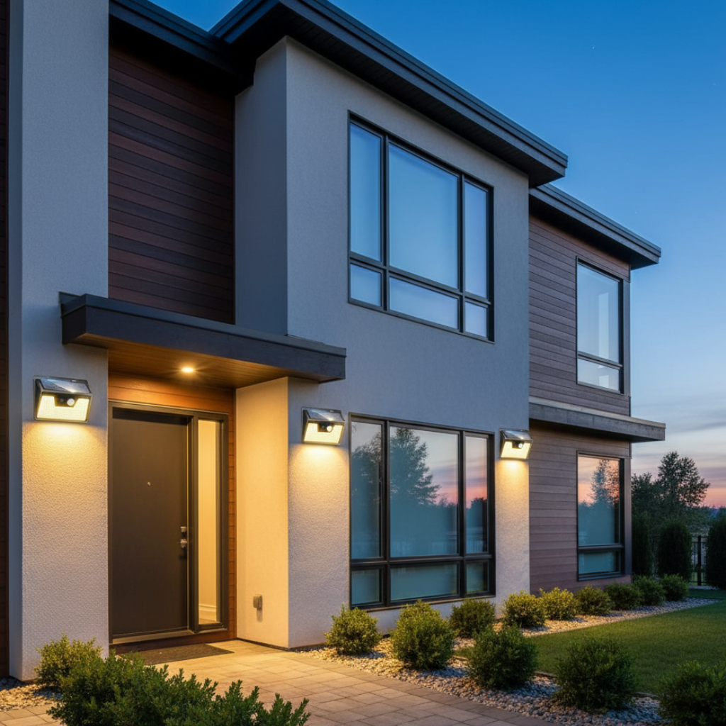 140LED Solar Security Fence Lights For Wall Garden Yard Outside