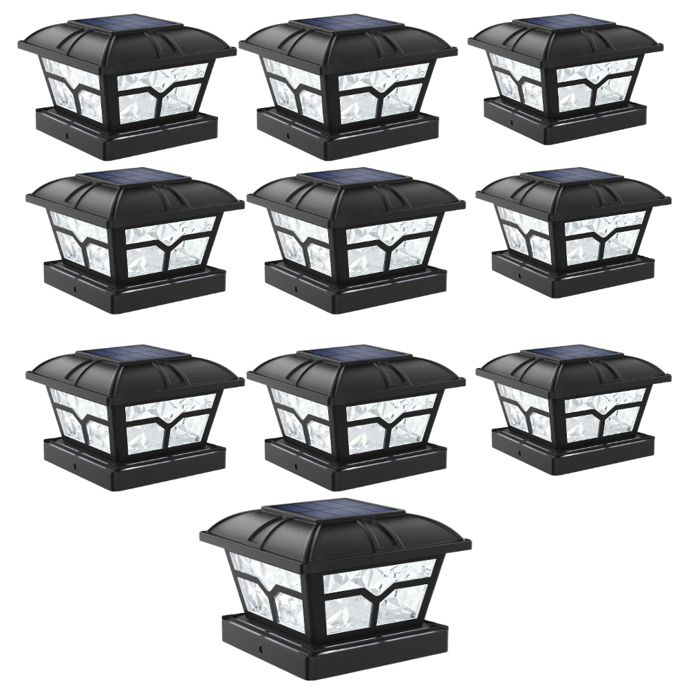 Dual Color Solar Post Cap Lights For Outdoor Fence And Deck