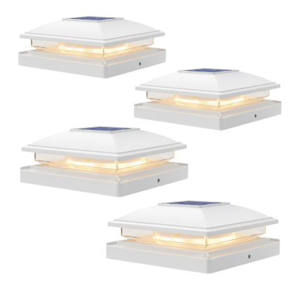 Flickering Flame Solar Post Cap Lights for Outdoor Deck and Fence