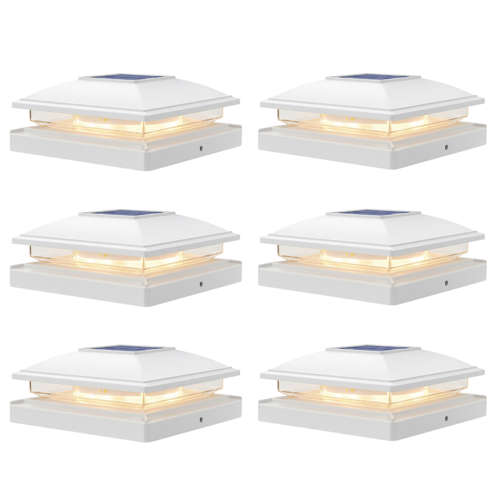 Flickering Flame Solar Post Cap Lights for Outdoor Deck and Fence