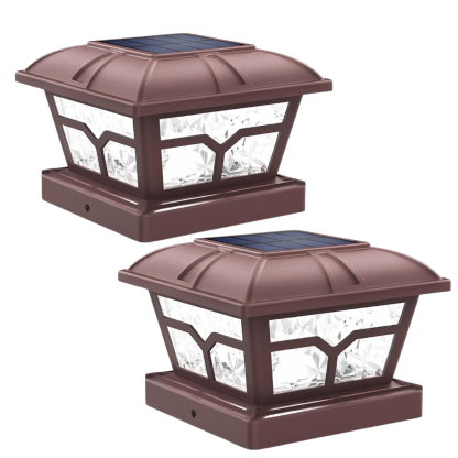 Dual Color Solar Post Cap Lights For Outdoor Fence And Deck