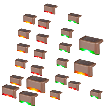 Multicolor Solar Deck Lights Outdoor Waterproof LED