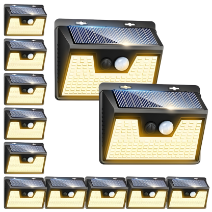 140LED Solar Security Fence Lights For Wall Garden Yard Outside