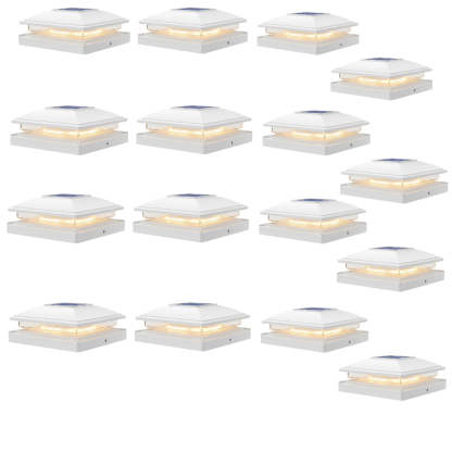 Flickering Flame Solar Post Cap Lights for Outdoor Deck and Fence