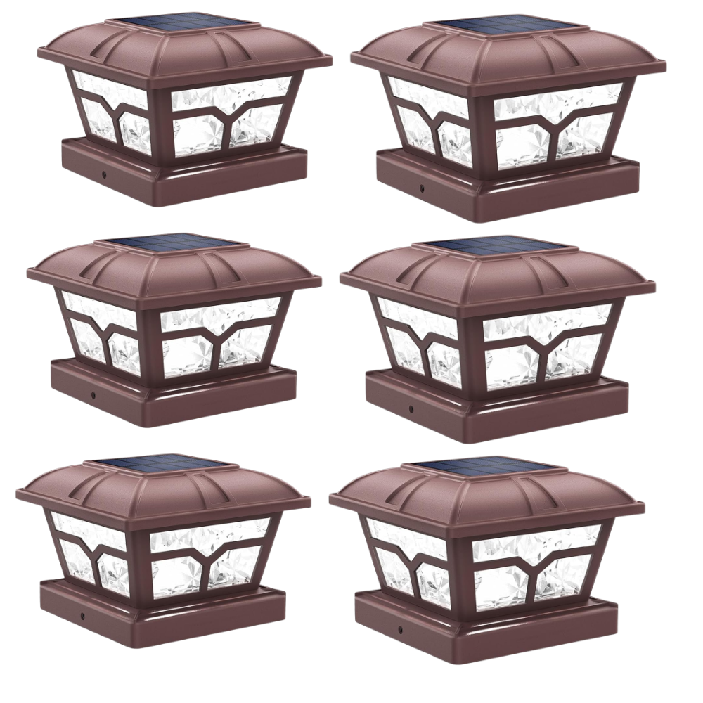 Dual Color Solar Post Cap Lights For Outdoor Fence And Deck