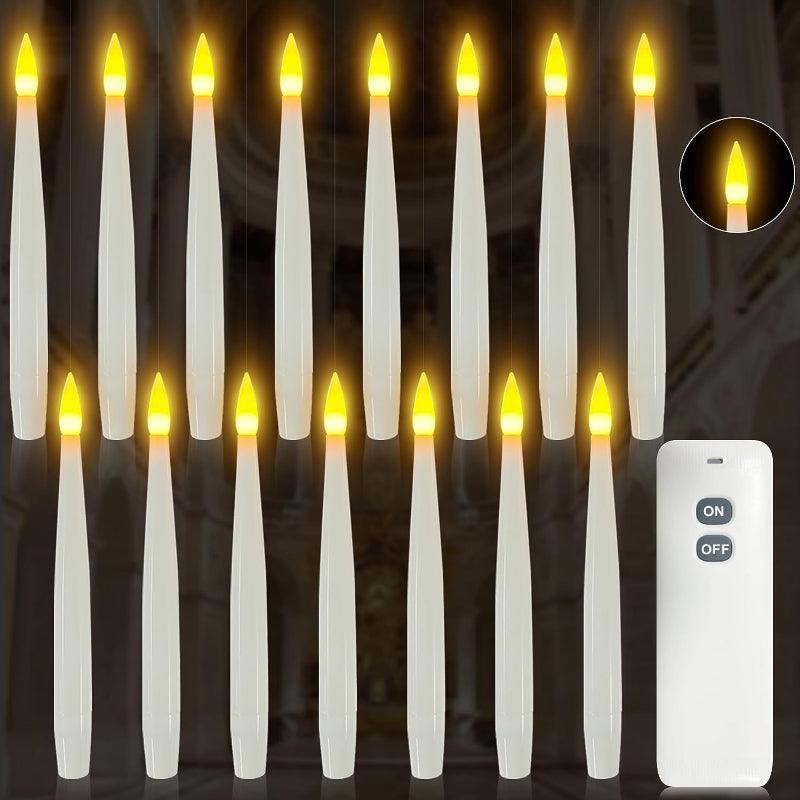 15 Pieces Floating Candles – Flameless LED Remote Control-Solar Wind LED Chime