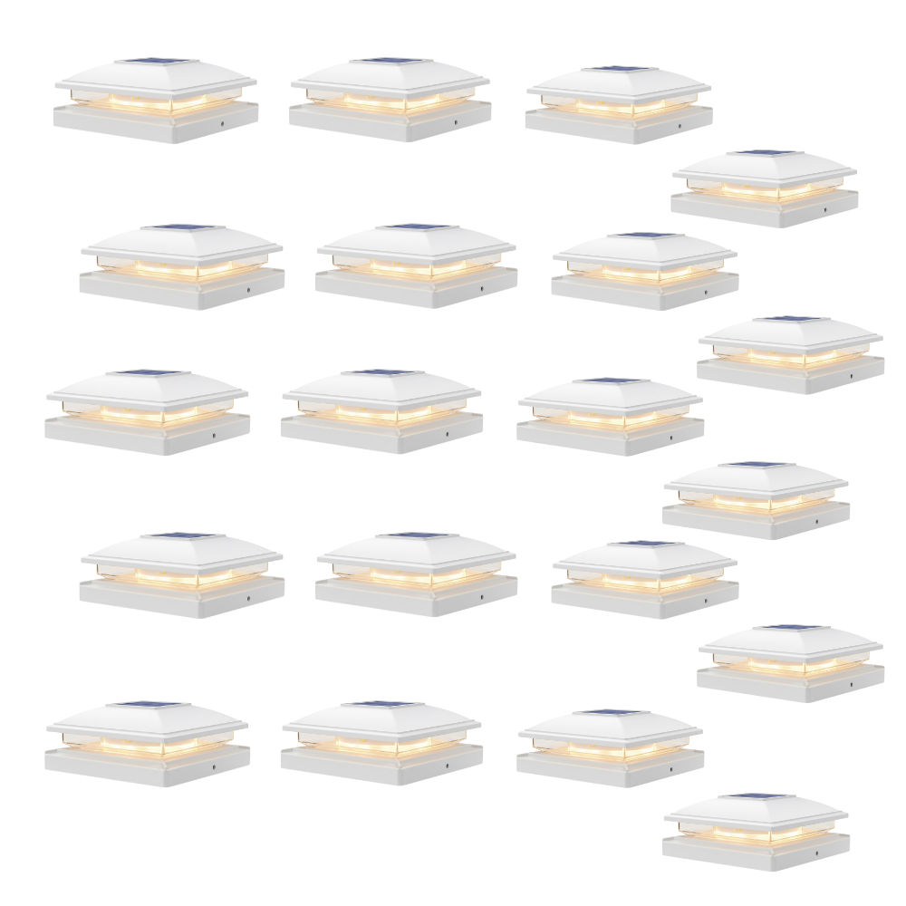 Flickering Flame Solar Post Cap Lights for Outdoor Deck and Fence