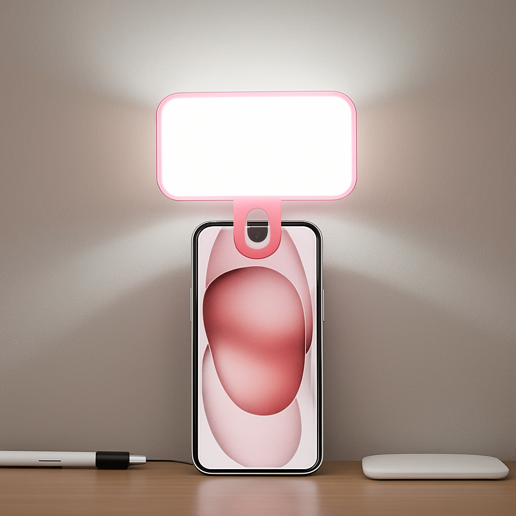 Portable Clip On LED Selfie Light With 3 Lighting Modes