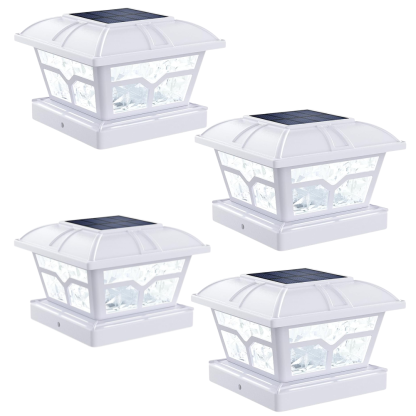 Dual Color Solar Post Cap Lights For Outdoor Fence And Deck