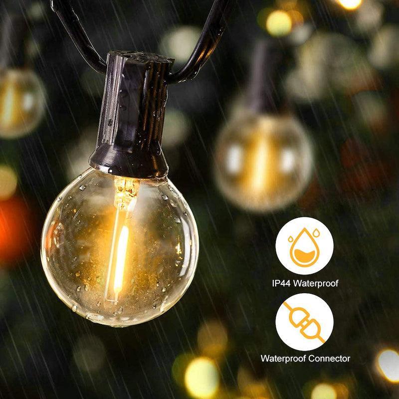 Fairy Outdoor Glass Bulbs – Elegant Chain Lighting-Solar Wind LED Chime