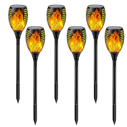 Large Flickering Flame Solar Torch Lights For Outdoor Halloween