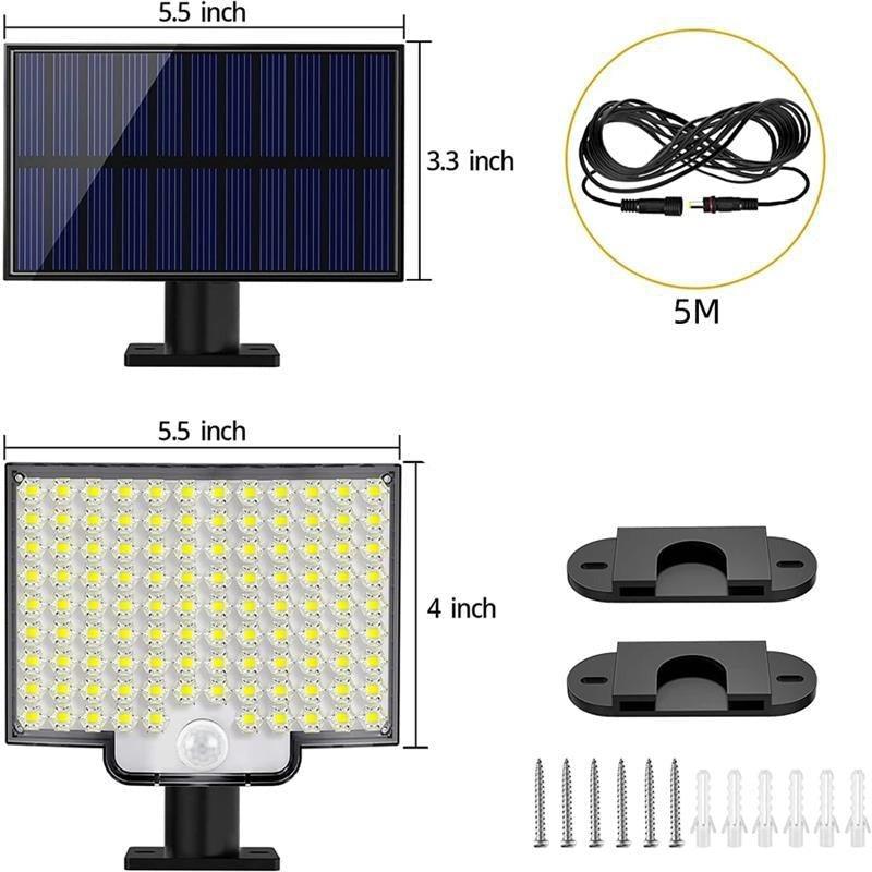 106 LED Outdoor Solar Light – Motion Sensor Security Lamp-Solar Wind LED Chime
