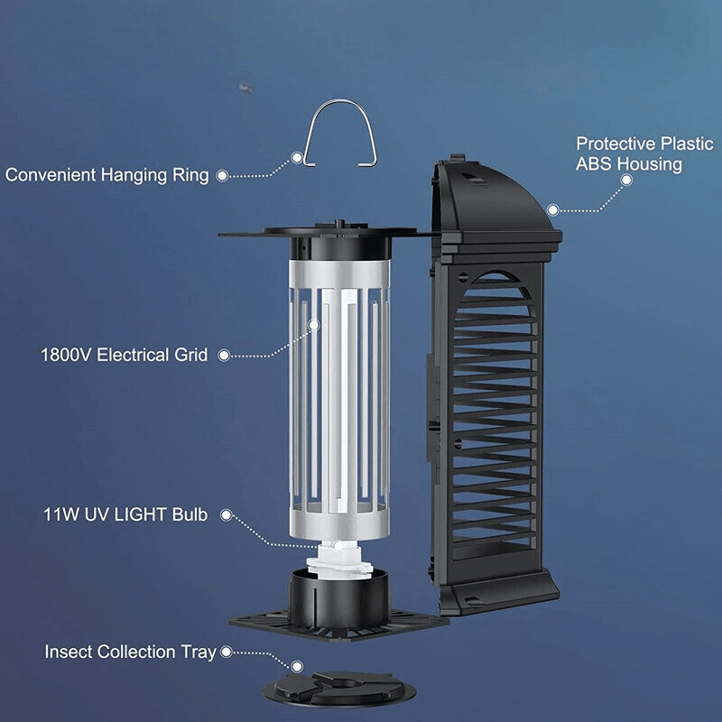 11W Outdoor Waterproof Insect Trap – Bug-Free Outdoor Living-Solar Wind LED Chime