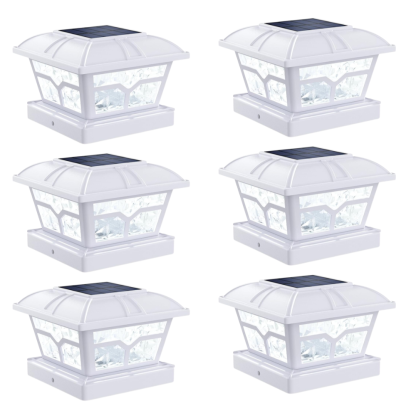 Dual Color Solar Post Cap Lights For Outdoor Fence And Deck