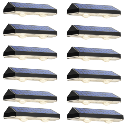 Solar Powered Outdoor Fence Lights With 3 Lighting Modes