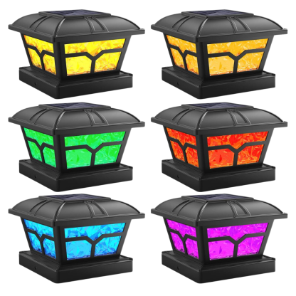 Dual Color Solar Post Cap Lights For Outdoor Fence And Deck