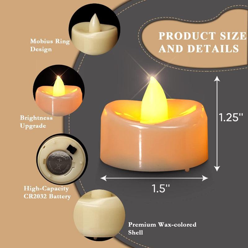 24 Pack Flameless Tealight Candles – Safe and Cozy Lighting-Solar Wind LED Chime