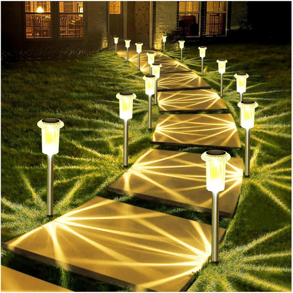 Pack Of 10 Solar Pathway Lights Outdoor Waterproof LED