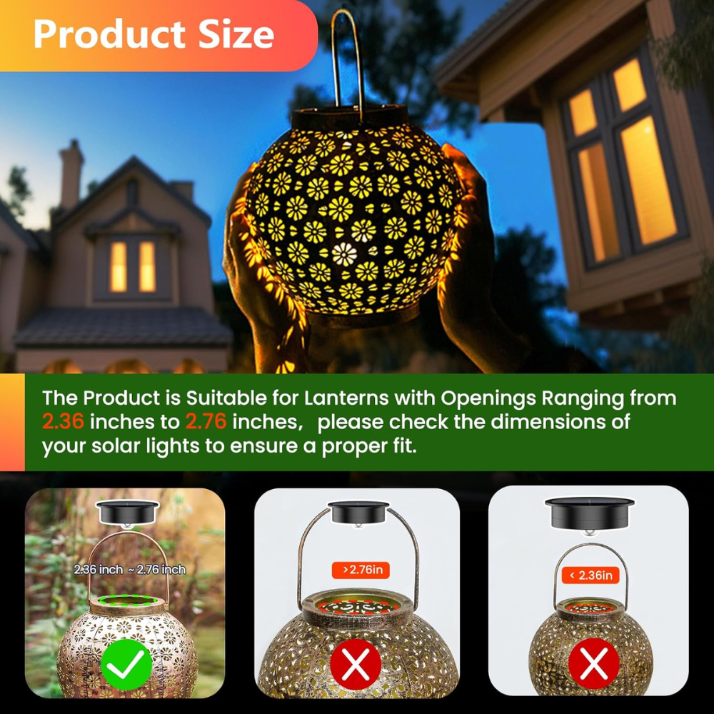 Pack Of 4 Solar Light Replacement Tops 2.76 Inch Waterproof Outdoor