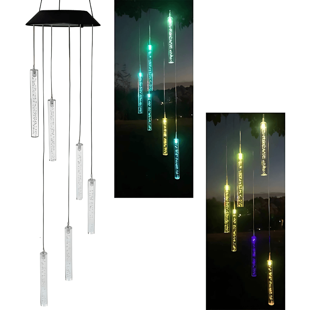 Humming Bird Solar Wind Chime-Solar Wind LED Chime