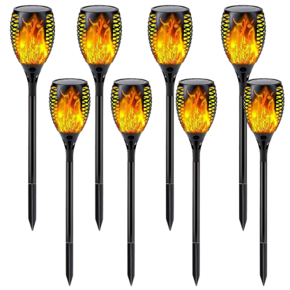 Large Flickering Flame Solar Torch Lights For Outdoor Halloween