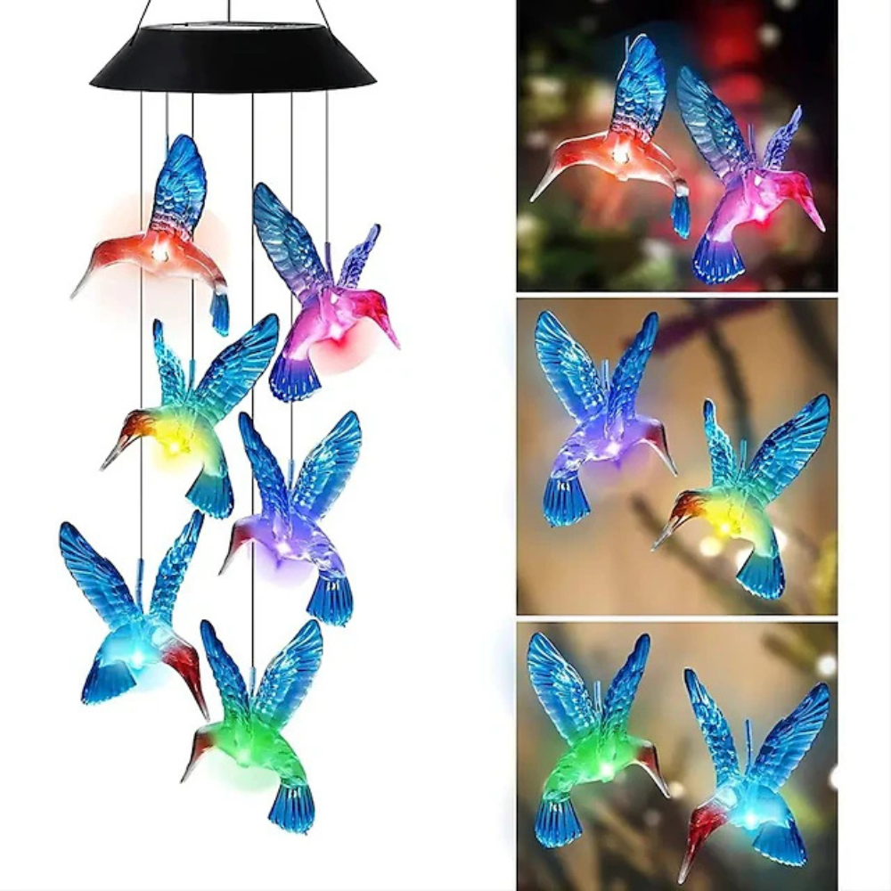 Solar Hummingbird Outdoor Lights For Home Garden And Window Decoration-Solar Wind LED Chime