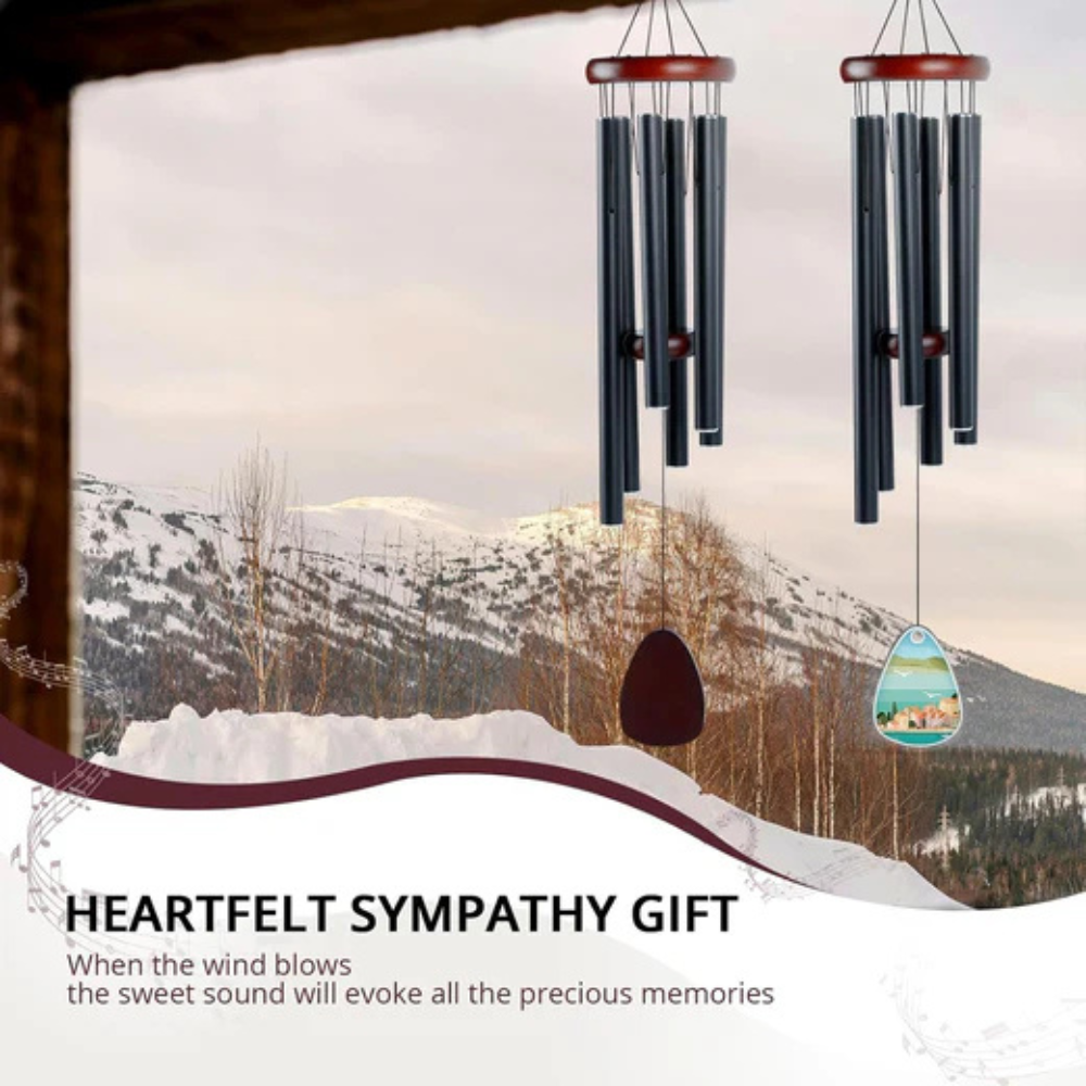 Aluminium Hanging Wind Chime With Pendant For Sublimation-Solar Wind LED Chime