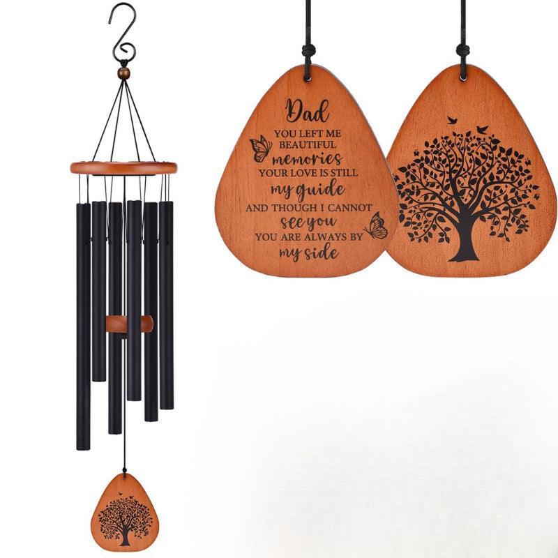 Memorial Family Wind Chime - For Dad, Mom, Husband-Solar Wind LED Chime