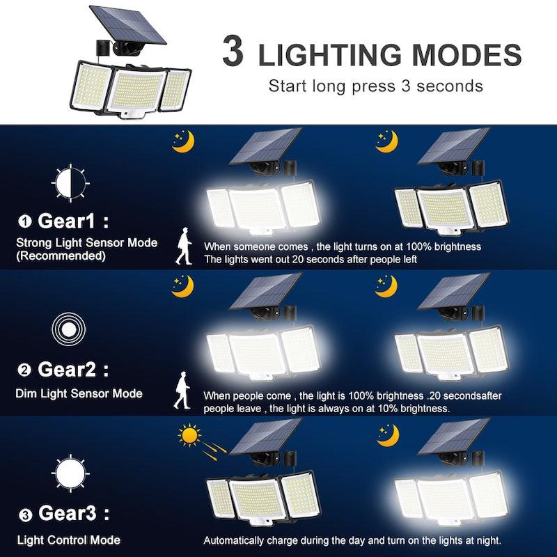 328 LED Solar Lamp Outdoor – Motion Activated Waterproof Light-Solar Wind LED Chime