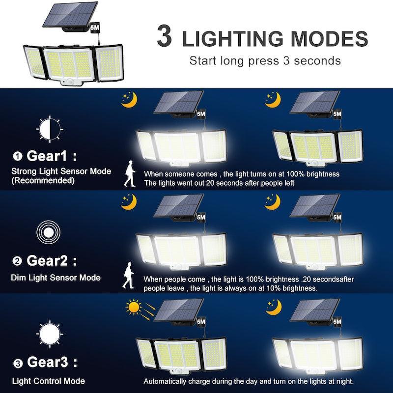 348 LED Solar Lamp Outdoor – Motion Activated Waterproof Light-Solar Wind LED Chime