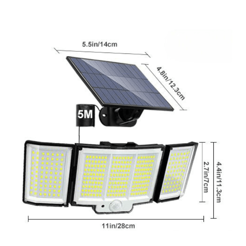 348 LED Solar Lamp Outdoor – Motion Activated Waterproof Light-Solar Wind LED Chime