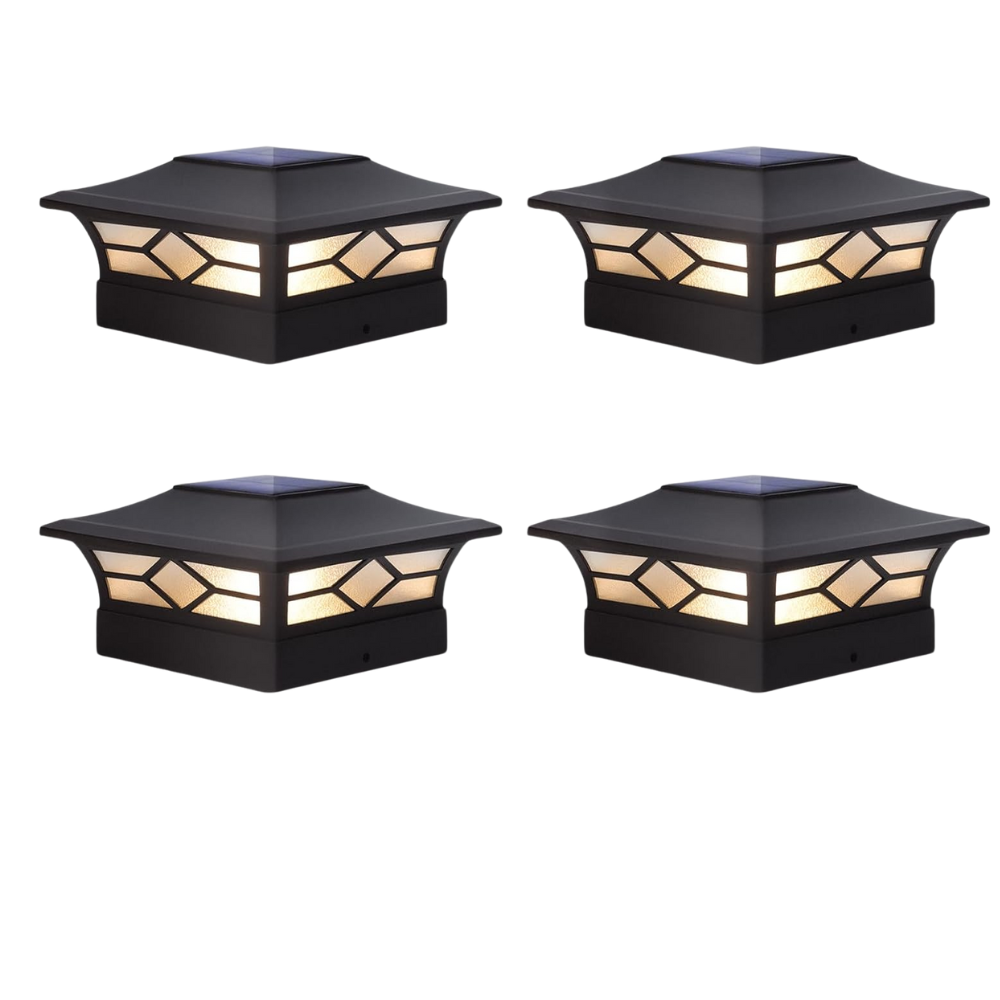 Waterproof Solar Powered Post Cap Lights For Outdoor Deck
