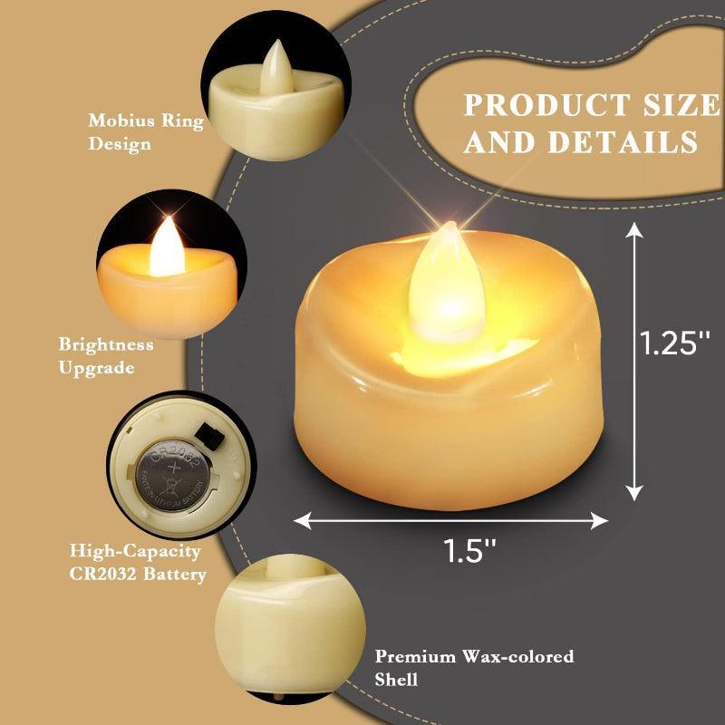 36 Pieces LED Tea Lights Candles – Warm Illumination-Solar Wind LED Chime