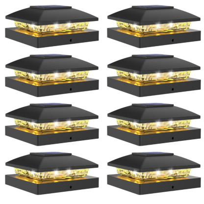 Solar Powered Waterproof Post Cap Lights For Fence And Deck