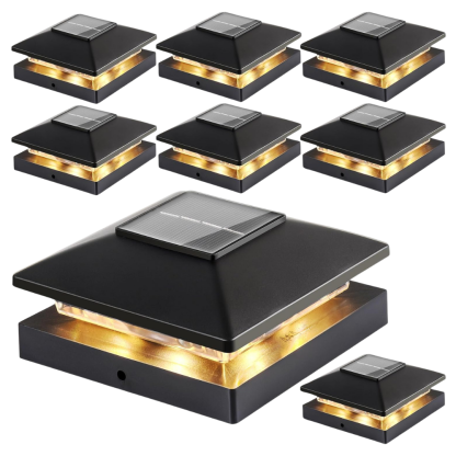Waterproof Solar Powered Post Cap Lights for Outdoor Fence and Deck