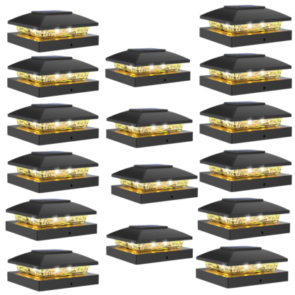 Solar Powered Waterproof Post Cap Lights For Fence And Deck