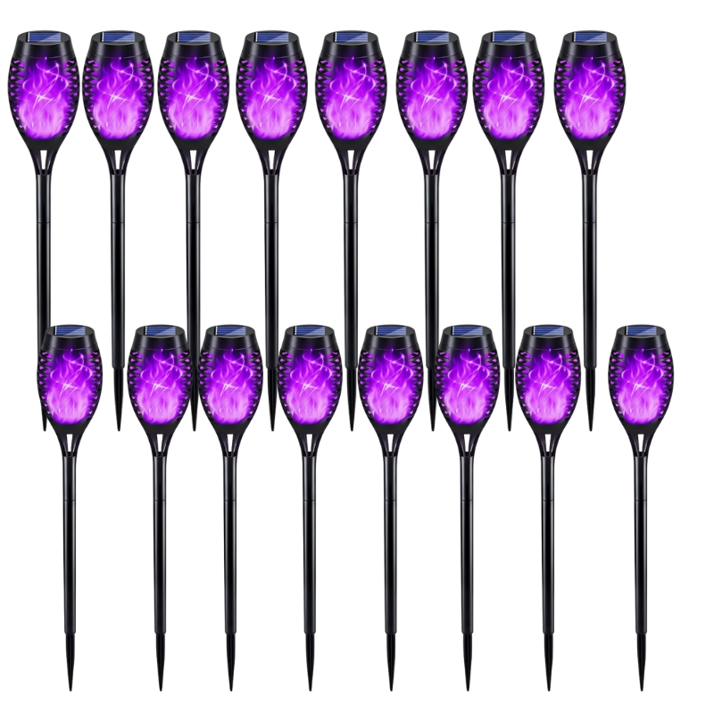 Solar Torch Light With Flickering Flame For Outdoor Garden Decor