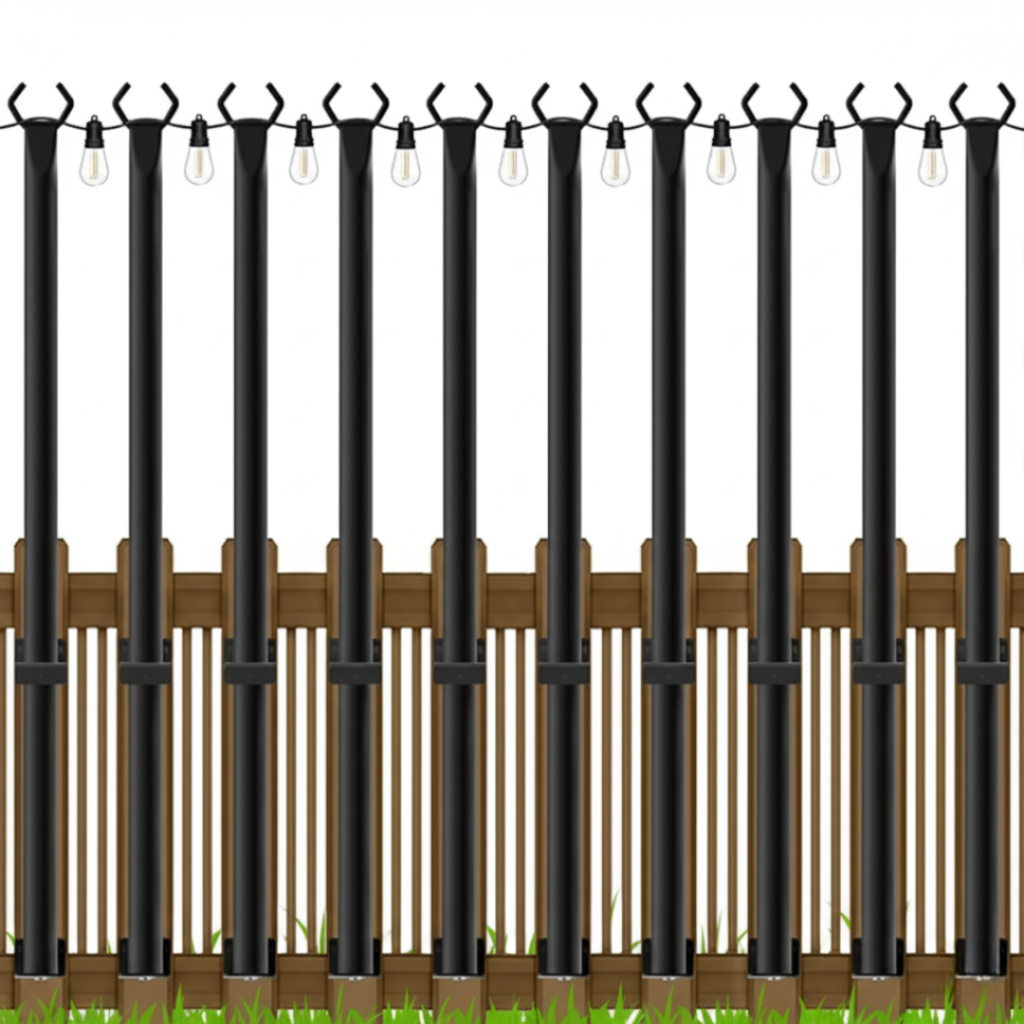 Outdoor Light Poles with Fence Brackets