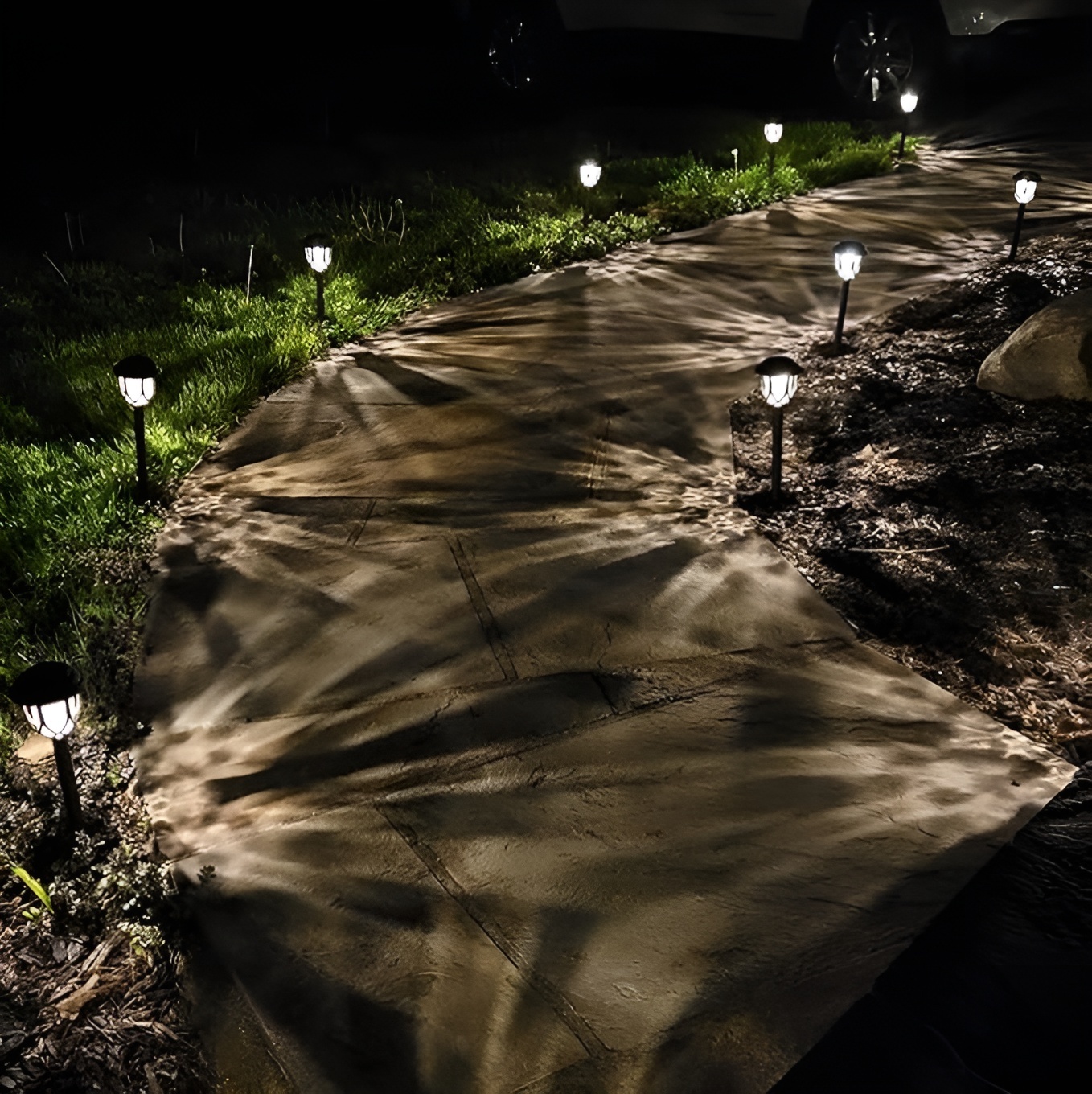 Pack Of 10 Solar Pathway Lights For Outdoor Garden