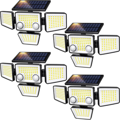 Solar Outdoor Motion Sensor Lights with Four Heads