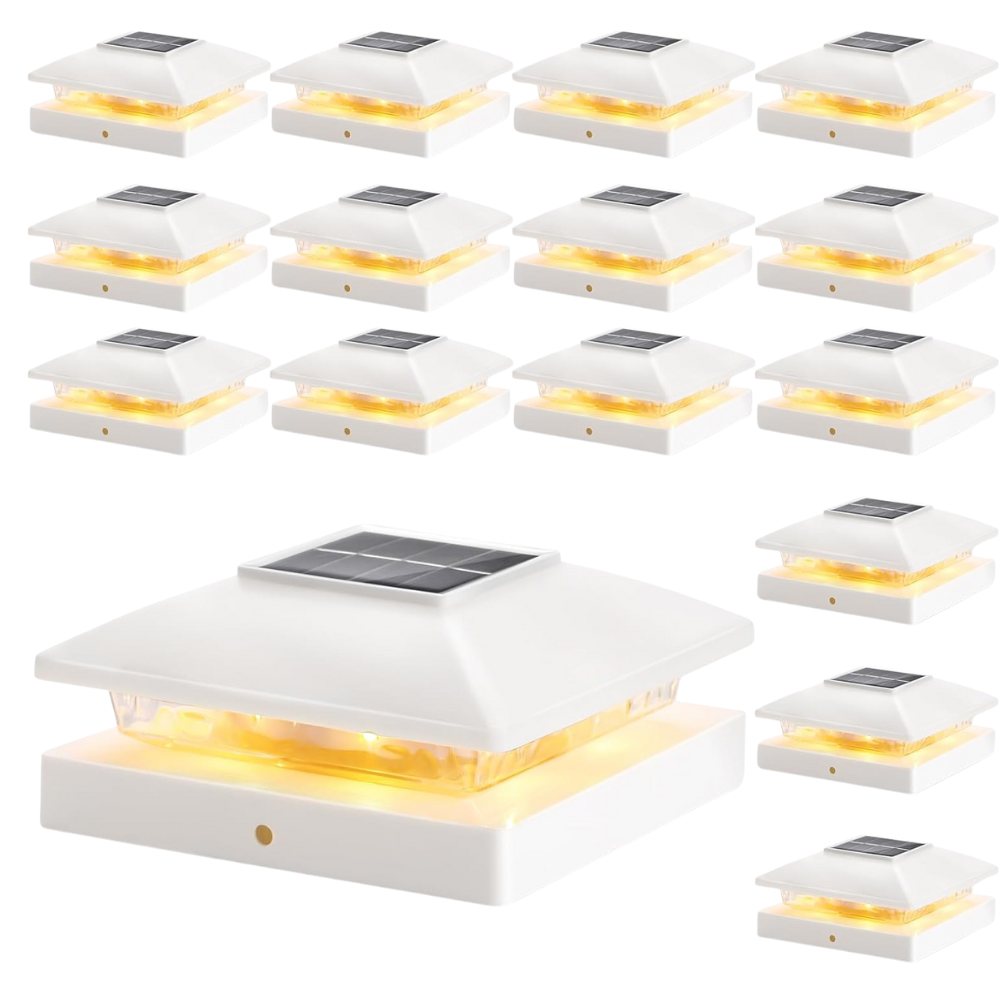 Waterproof Solar Powered Post Cap Lights for Outdoor Fence and Deck