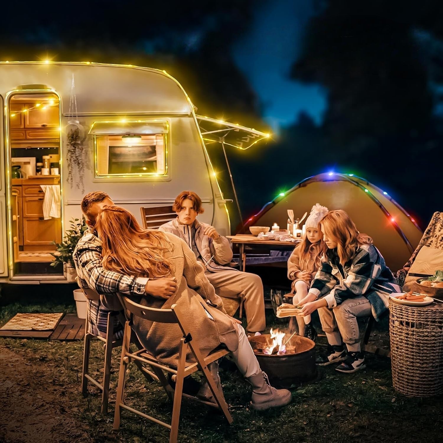 Rechargeable LED String Light For Camping And Outdoor Use-Solar Wind LED Chime